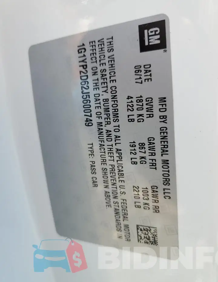 1G1YP2D62J5600749 Photo# 12