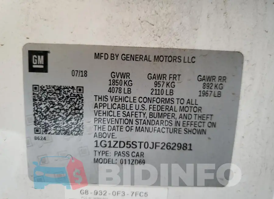 1G1ZD5ST0JF262981 Photo# 12