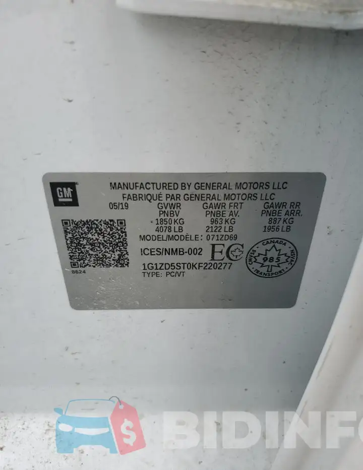 1G1ZD5ST0KF220277 Photo# 12