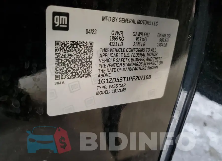 1G1ZD5ST1PF207108 Photo# 12