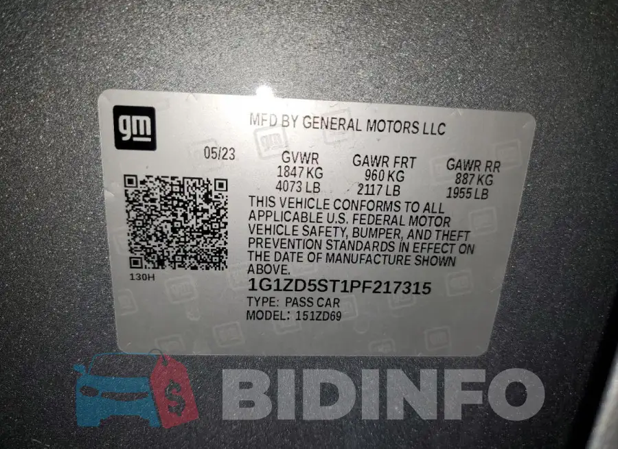 1G1ZD5ST1PF217315 Photo# 12