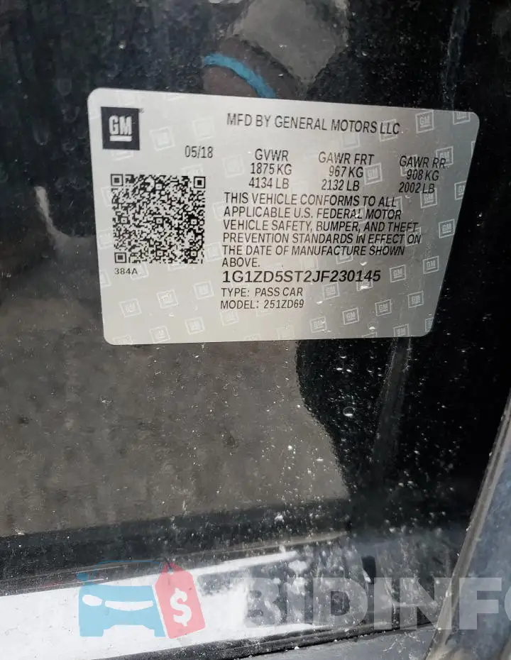 1G1ZD5ST2JF230145 Photo# 12