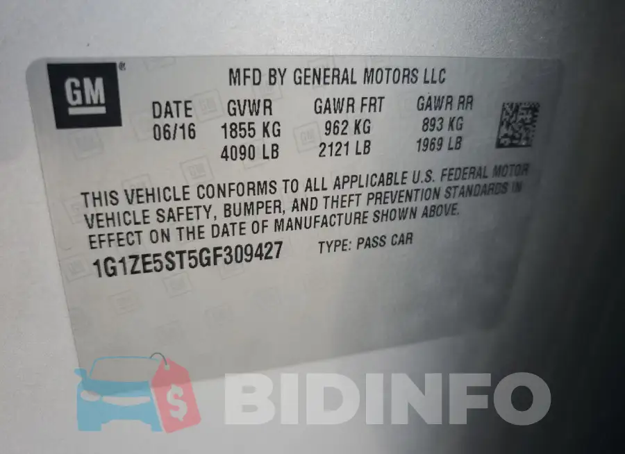 1G1ZE5ST5GF309427 Photo# 12