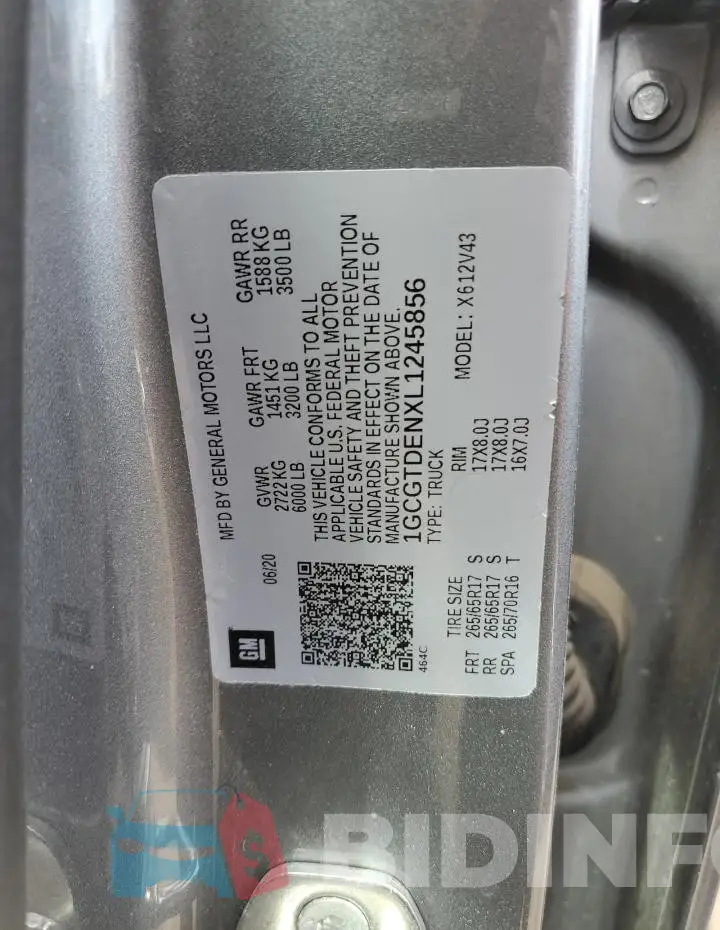 1GCGTDENXL1245856 Photo# 12