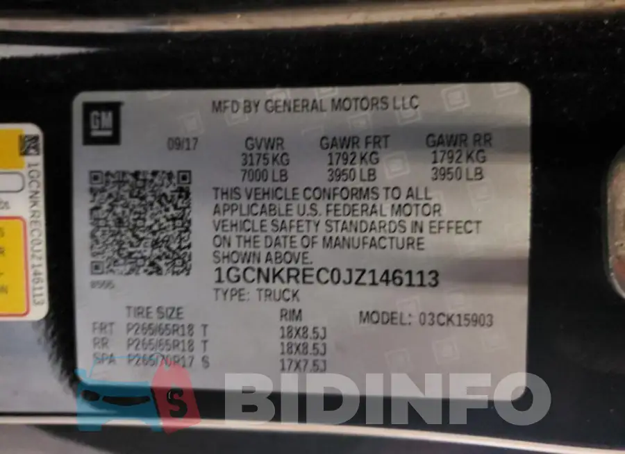 1GCNKREC0JZ146113 Photo# 12
