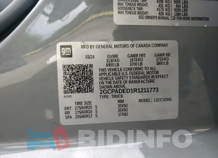 2GCPADED1R1211773 Photo# 12