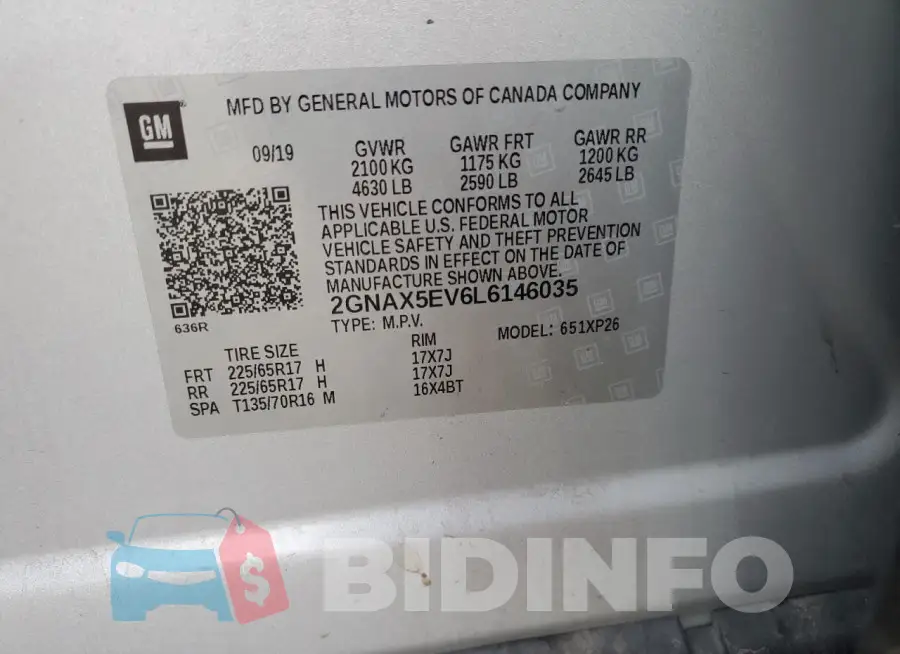 2GNAX5EV6L6146035 Photo# 13