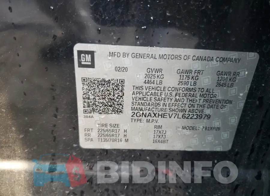 2GNAXHEV7L6223979 Photo# 14