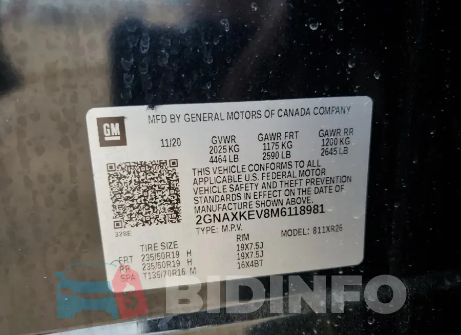 2GNAXKEV8M6118981 Photo# 13