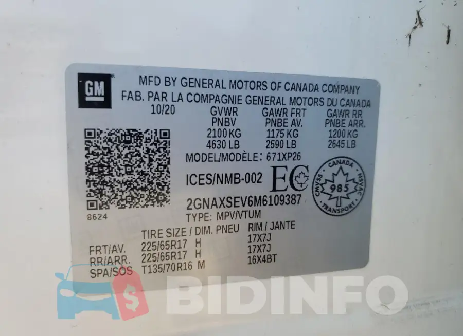 2GNAXSEV6M6109387 Photo# 12