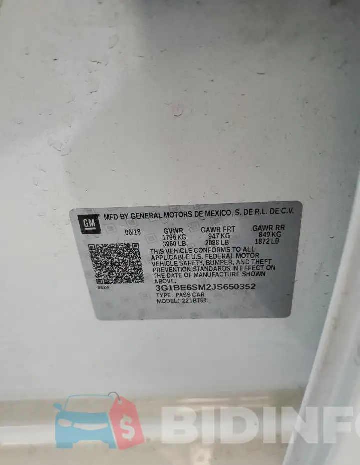 3G1BE6SM2JS650352 Photo# 12