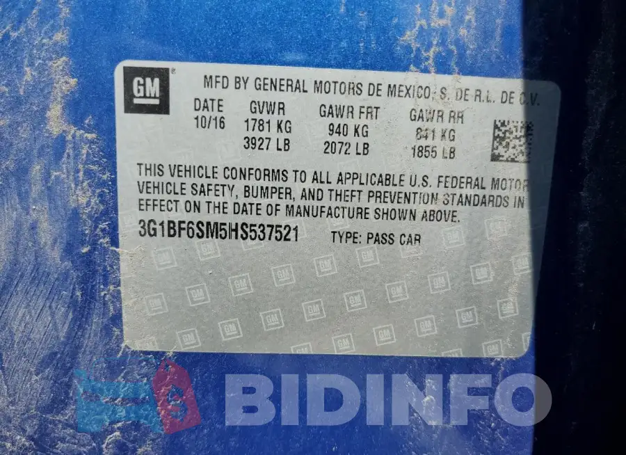 3G1BF6SM5HS537521 Photo# 12