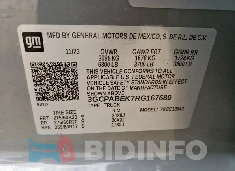 3GCPABEK7RG167689 Photo# 12
