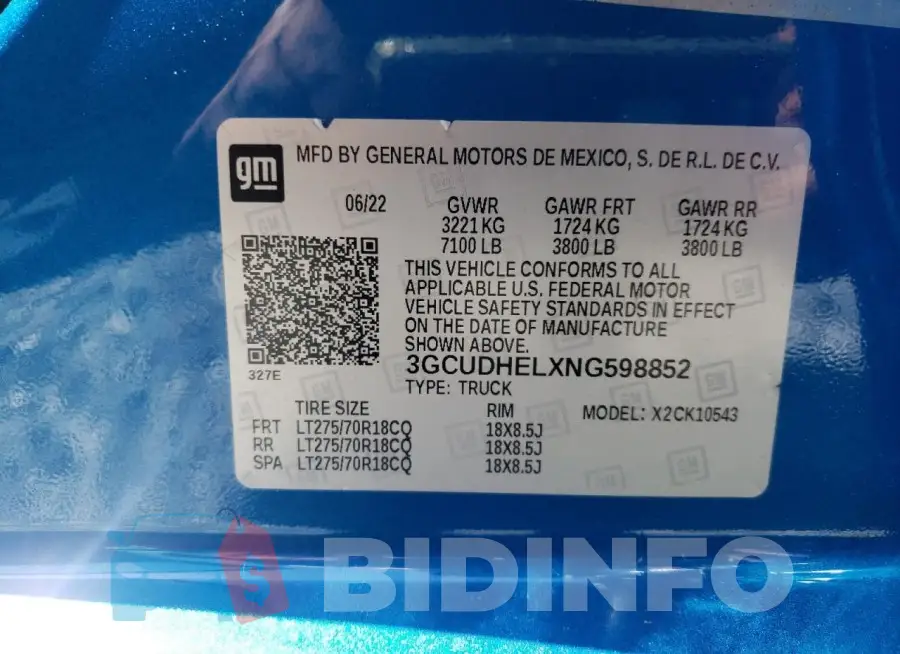3GCUDHELXNG598852 Photo# 12