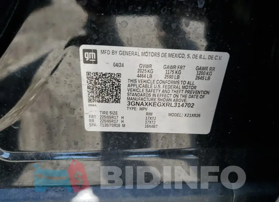 3GNAXKEGXRL314702 Photo# 14