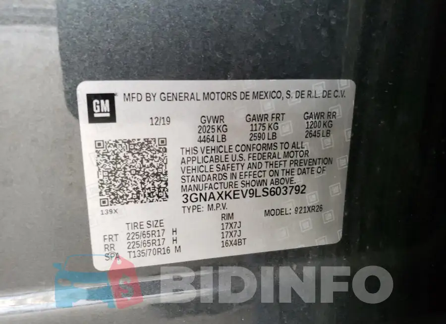 3GNAXKEV9LS603792 Photo# 14