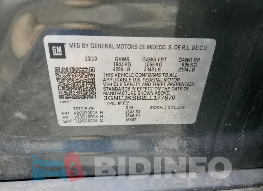 3GNCJKSB2LL177670 Photo# 13