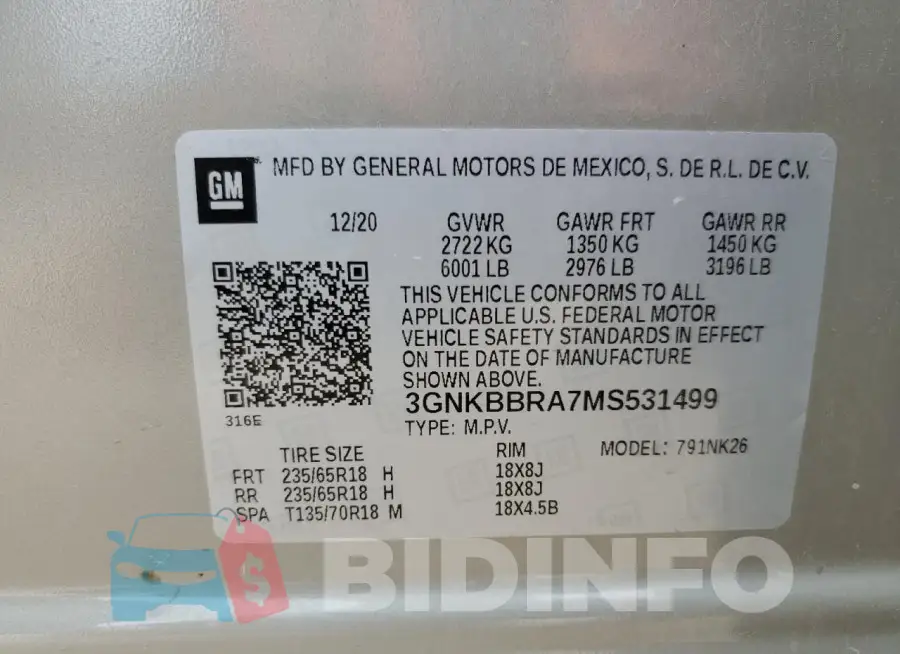 3GNKBBRA7MS531499 Photo# 12