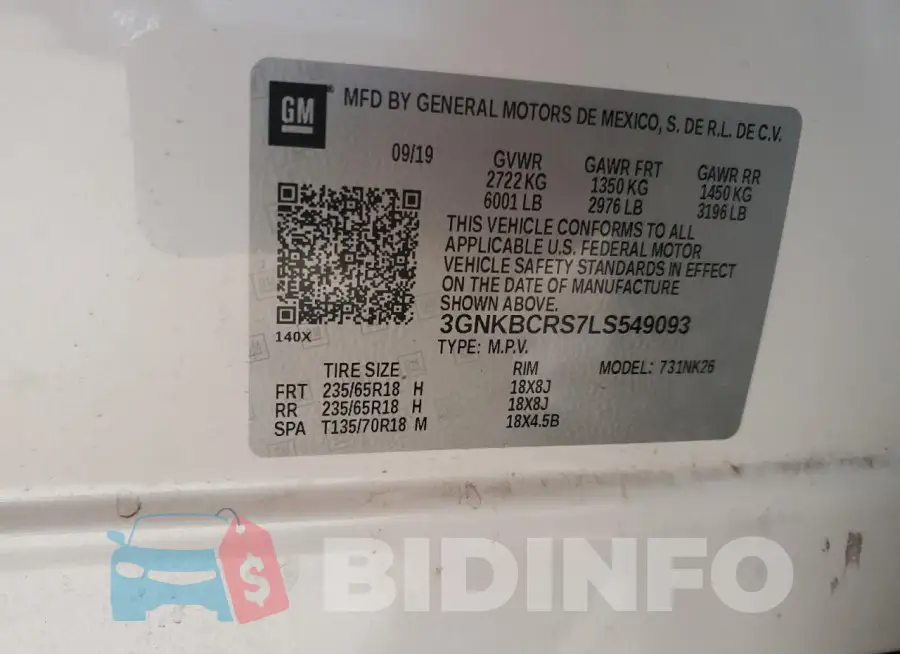 3GNKBCRS7LS549093 Photo# 13