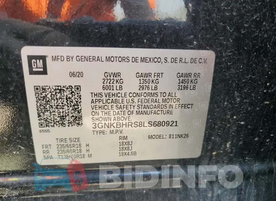 3GNKBHRS8LS680921 Photo# 13
