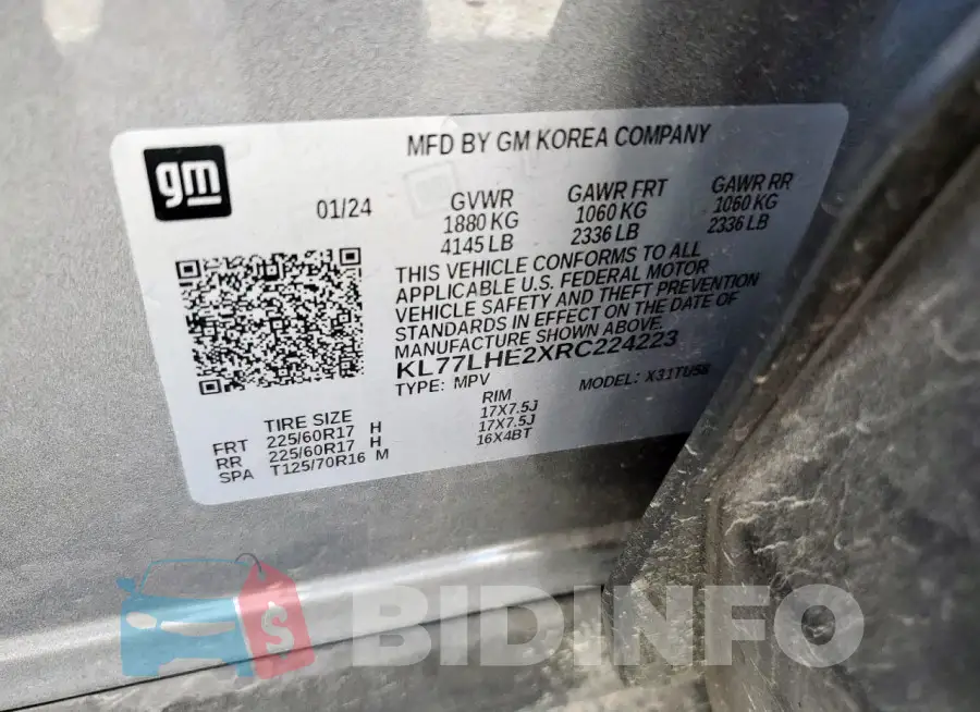 KL77LHE2XRC224223 Photo# 12