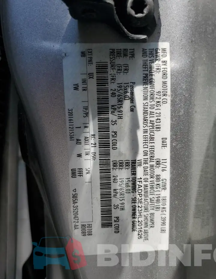 1FADP3E23HL201626 Photo# 12