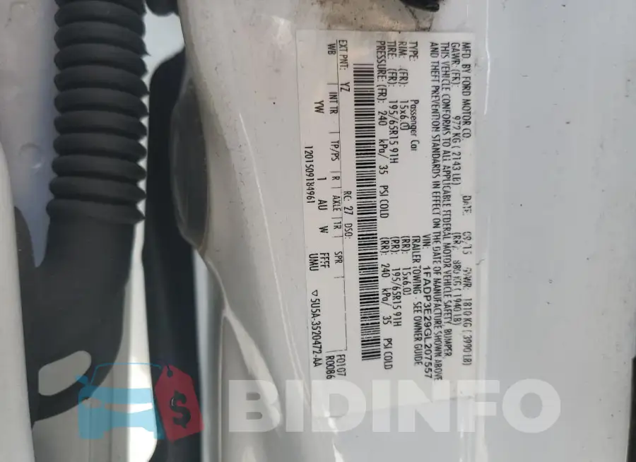 1FADP3E29GL207557 Photo# 12