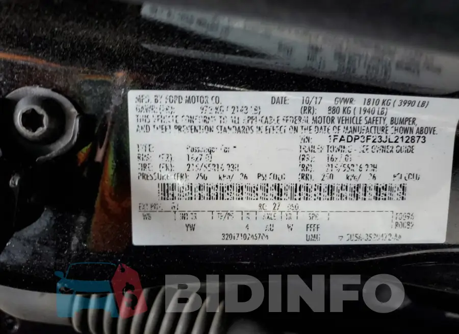 1FADP3F23JL212873 Photo# 12
