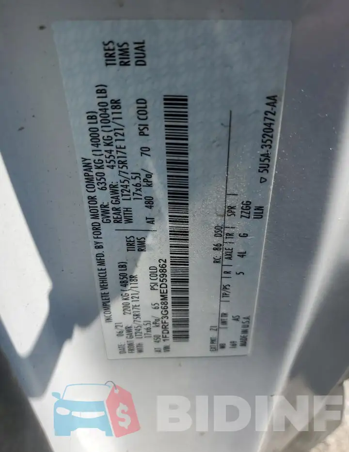 1FDRF3G68MED59862 Photo# 12