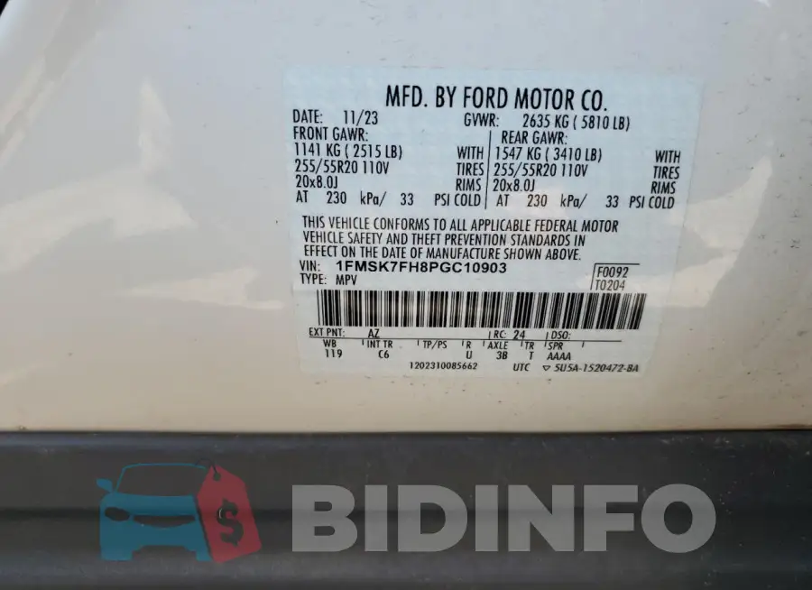 1FMSK7FH8PGC10903 Photo# 13