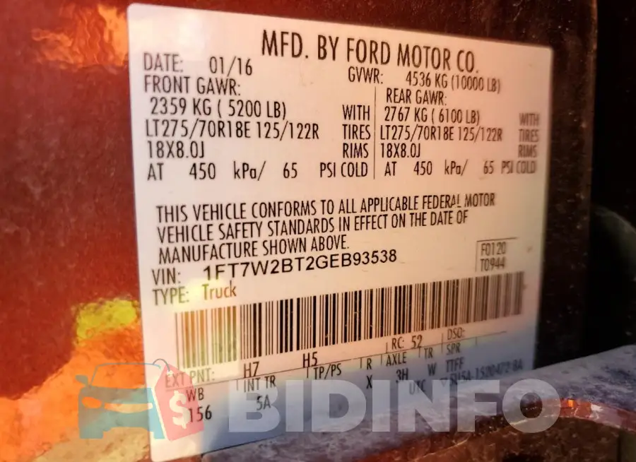 1FT7W2BT2GEB93538 Photo# 13