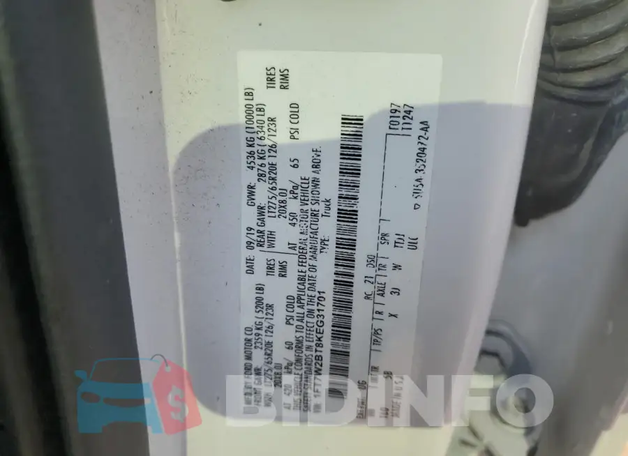 1FT7W2BT8KEG31701 Photo# 12
