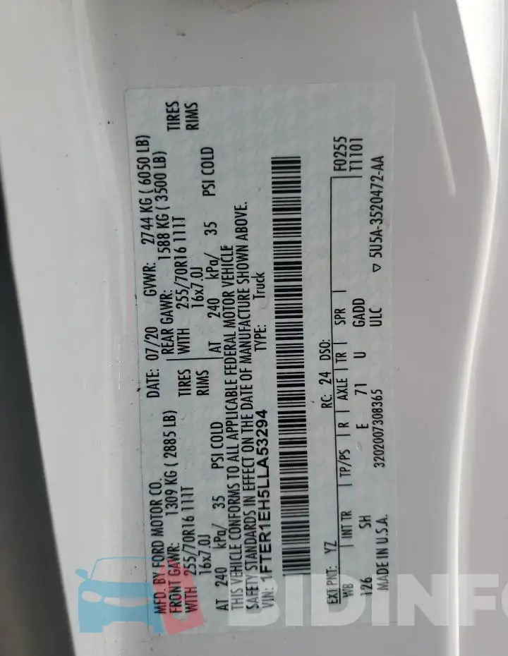 1FTER1EH5LLA53294 Photo# 12