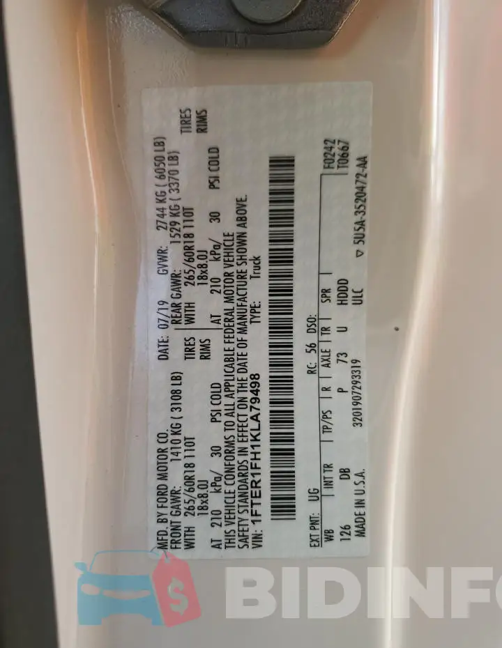 1FTER1FH1KLA79498 Photo# 12