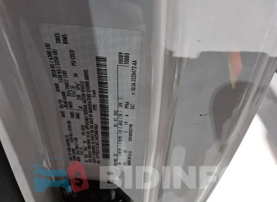 1FTEX1CB7JKD86362 Photo# 12