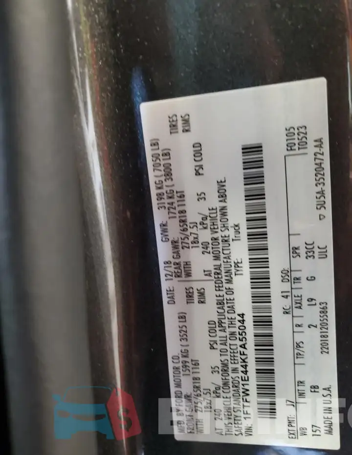 1FTFW1E44KFA55044 Photo# 12