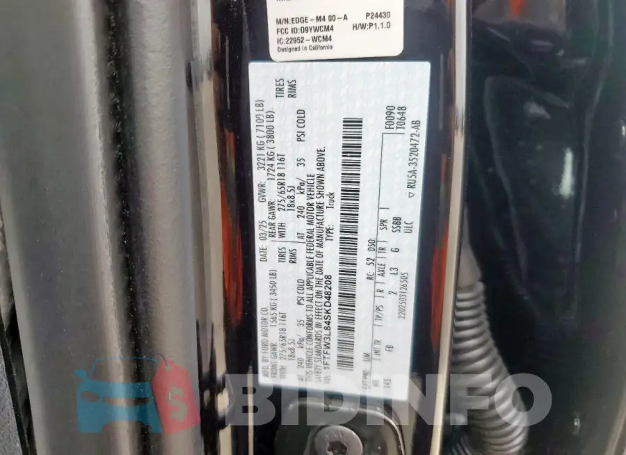 1FTFW3L84SKD48208 Photo# 13