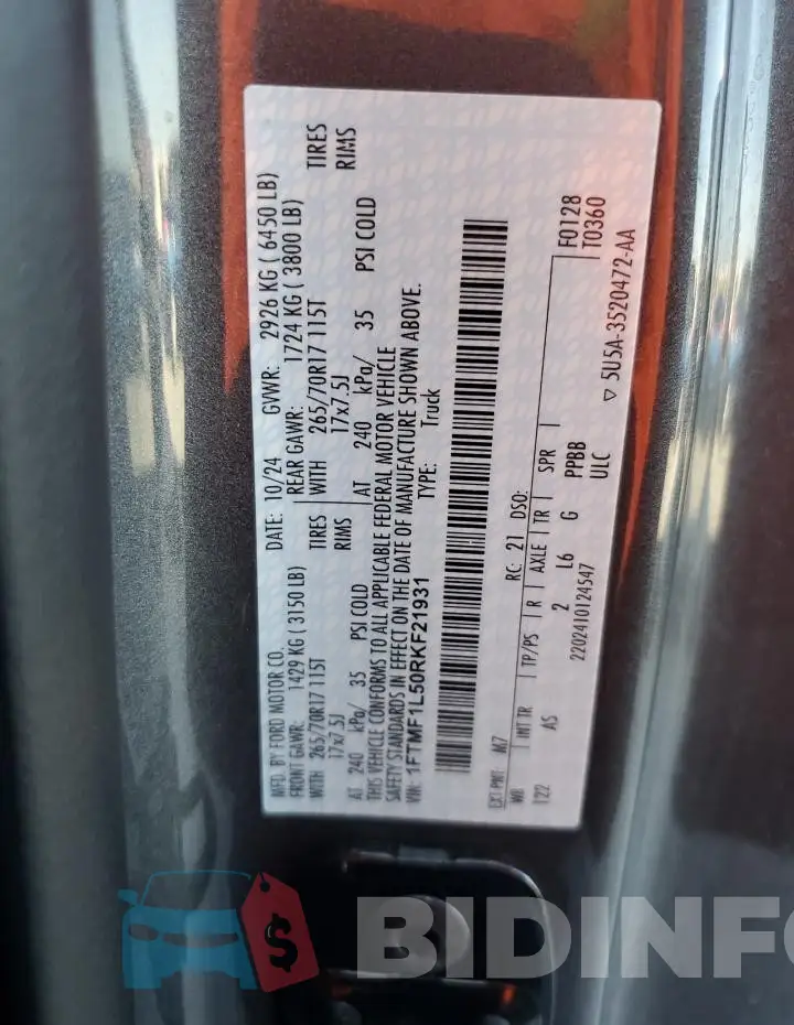1FTMF1L50RKF21931 Photo# 12