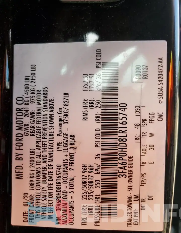 3FA6P0HD8LR165740 Photo# 13