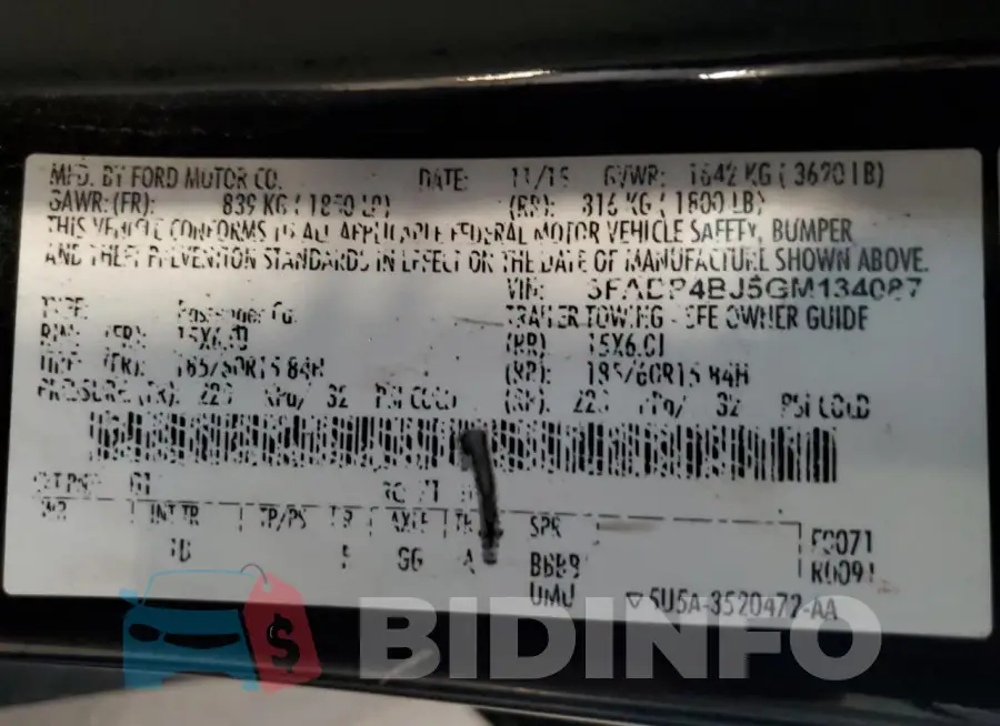 3FADP4BJ5GM134087 Photo# 12