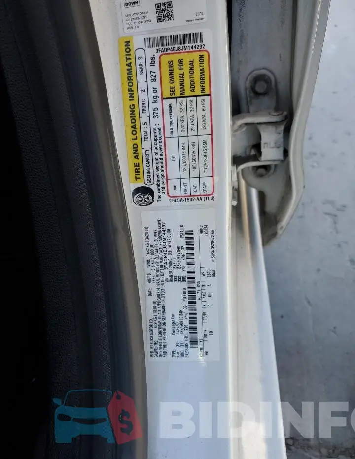 3FADP4EJ8JM144292 Photo# 12