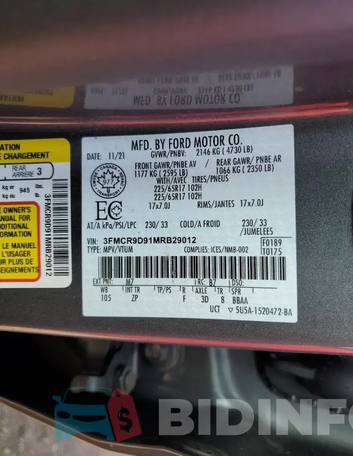 3FMCR9D91MRB29012 Photo# 13