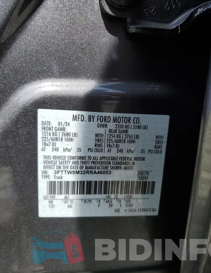 3FTTW8M32RRA46053 Photo# 12