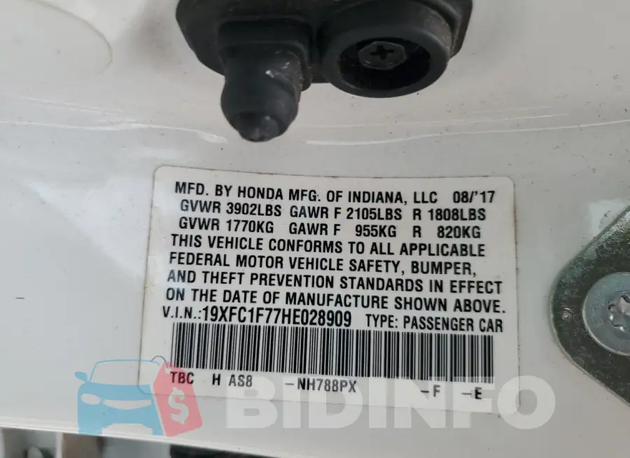 19XFC1F77HE028909 Photo# 13