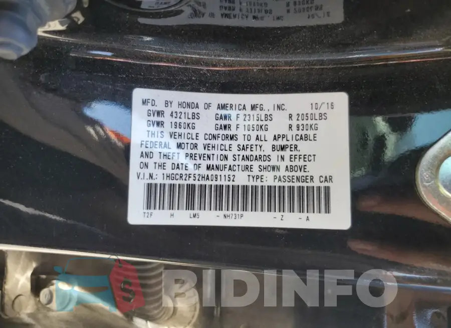 1HGCR2F52HA091152 Photo# 13