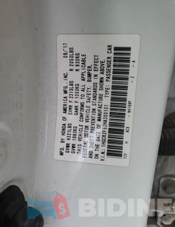 1HGCR2F52HA300101 Photo# 12