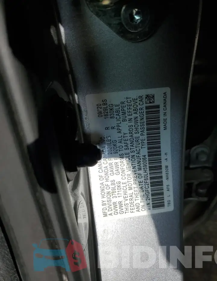 2HGFC2F60LH590064 Photo# 12