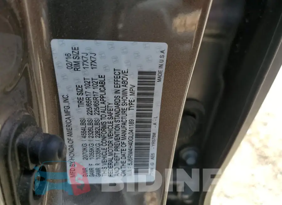 5J6RM4H40GL041189 Photo# 12