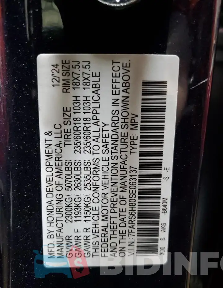 7FARS6H80SE063137 Photo# 13
