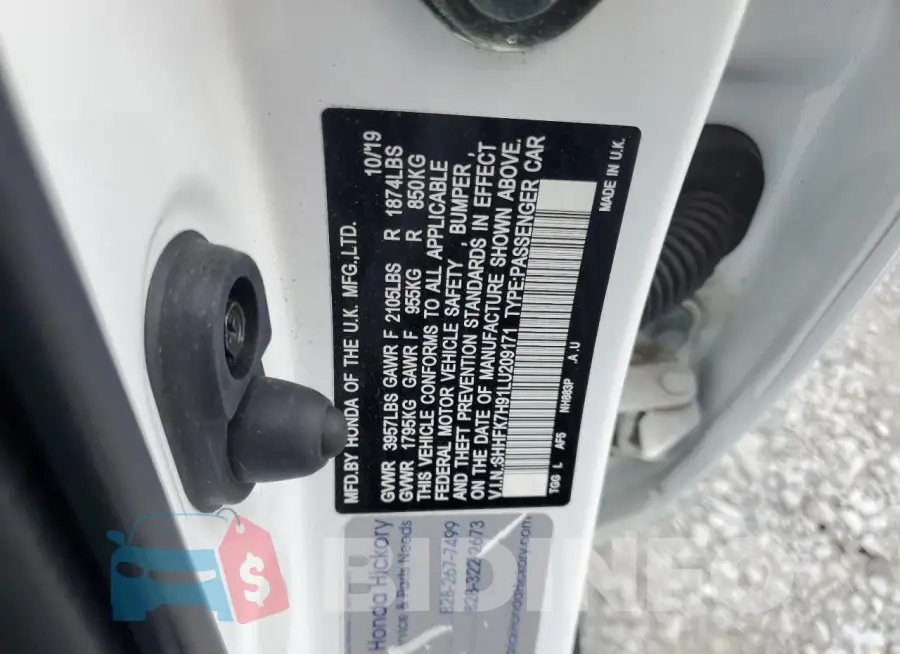 SHHFK7H91LU209171 Photo# 13